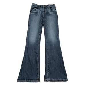 BKE Stella Boot Cut Jeans Womens 28x31.5 Blue Slim Fit Low Rise Dark Wash Denim